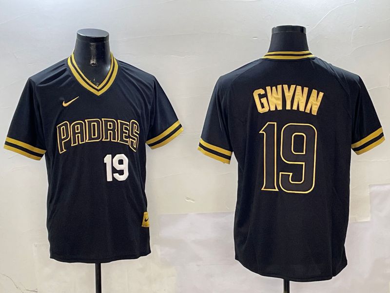 Men San Diego Padres #19 Gwynn Black Gold Game 2025 Nike MLB Jersey style 3257